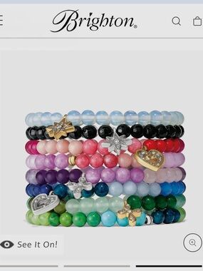 NEW Brighton Semi precious beads Swarovski Crystals Stretch Bracelet! Stack !
